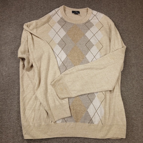 Dockers Other - Dockers Men's Beige Crew Neck Argle Pattern Sweater Size XLT